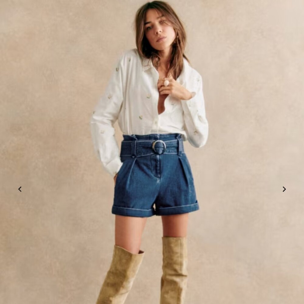Sezane Rome Shorts Size 36 Denim